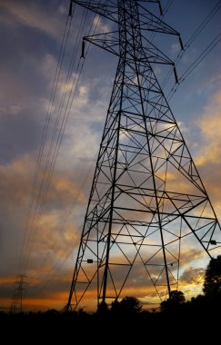 sunset4, powerlines