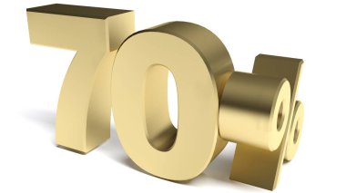 Beyaz arkaplanda% 70 pirinç pankart - 3 boyutlu resimleme