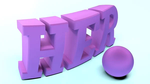 Her Pink Write Pink Sphere Rendering Illustration — Stock Photo, Image