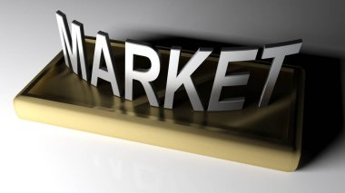 MARKET pirinç kaide üzerine krom yazma - 3 boyutlu resimleme