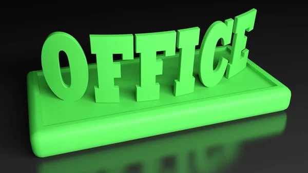 Office Green Write Green Stand Rendering Illustration — 图库照片