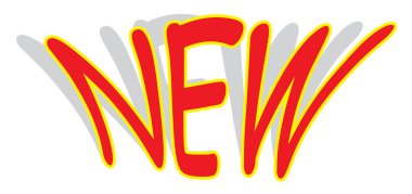 Beyaz arkaplanda YENİ - vektör