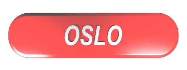 Oslo赤い丸みを帯びた長方形のプッシュボタン 3Dレンダリングイラスト — ストック写真