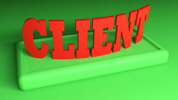Client Red Write Green Stand Renderelés Illusztráció — Stock Fotó