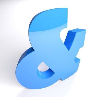 Beyaz arkaplanda izole edilmiş amper ve mavi tabela - 3B resimleme