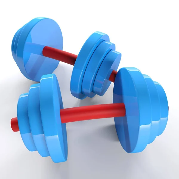 Gym Gewichten Blauw Rood Geïsoleerd Witte Achtergrond Weergave Illustratie — Stockfoto