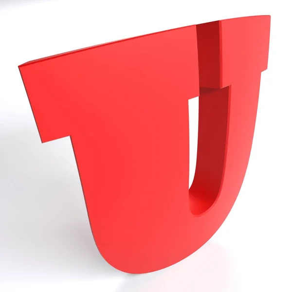 Letra Alfabética Roja Aislada Sobre Fondo Blanco Ilustración Representación — Foto de Stock