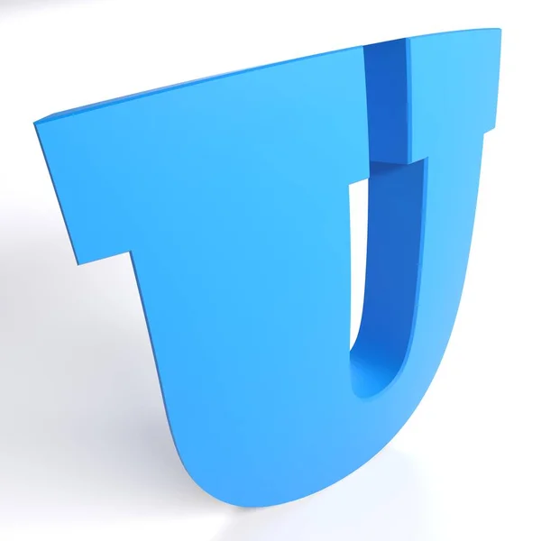 Blue Alphabetic Letter Isolated White Background Rendering Illustration —  Fotos de Stock