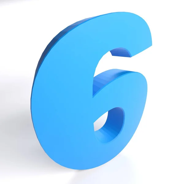 6番目の青の色 白の背景に隔離された 3Dレンダリングイラスト — ストック写真