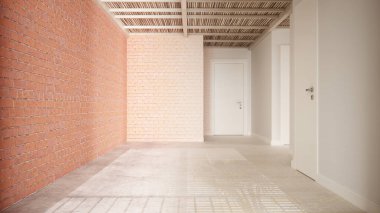 İç mimari yenileme, önce ve sonra, duvar boyası, seramik fayanslar, bambu ahşap tavan, gelişim adımları, fotokopi alanı olan ev yenileme konsepti