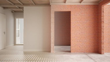 İç mimari yenileme, önce ve sonra, duvar boyası, seramik fayanslar, bambu ahşap tavan, gelişim adımları, fotokopi alanı olan ev yenileme konsepti