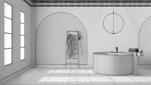 Proyecto Sin Terminar Proyecto Cuarto Baño Escaparate Diseño Interiores Interior —  Fotos de Stock