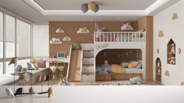 Beyaz masa üstü ya da rafta minimalist kuş süsü, kuş süsü - bulanık yatak odası, parke ve dekorlar, çağdaş iç mimari