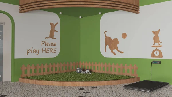 Állatorvosi Klinika Játszani Kert Kutyák Macskák Zöld Fából Készült Tónusok — Stock Fotó