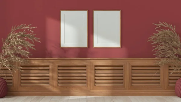 Wnętrze Pustego Pokoju Drewniany Blat Stołowy Szafka Panel Lub Półka — Zdjęcie stockowe