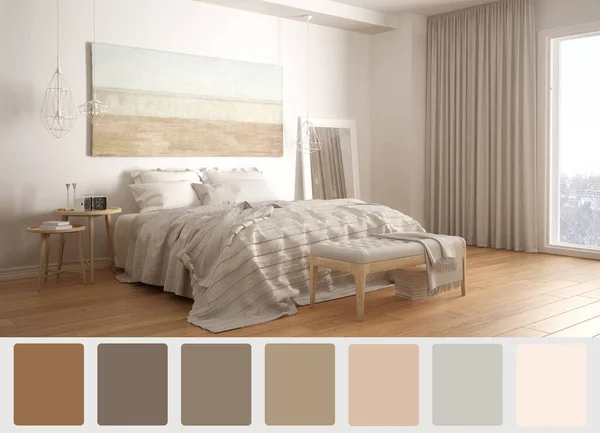 Escena Diseño Interiores Con Color Paleta Diferentes Colores Patrones Idea — Foto de Stock