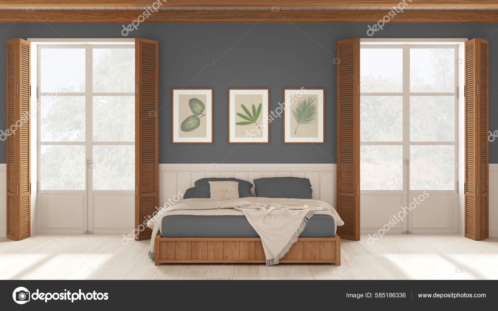 Fundo Quarto Romântico Cama Casal Com Cobertores Tons Brancos Cinza — Foto  © ArchiVIz #585186336, image size:1600x1000