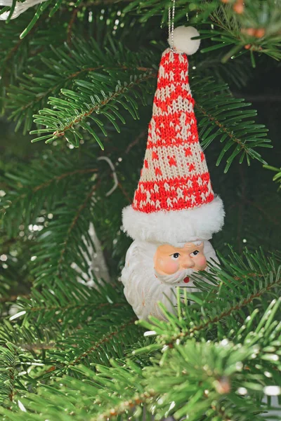 Ceramiczne Christmas Toy Santa Claus Wiszące Choince — Zdjęcie stockowe