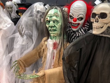 Zombi palyaço iskeleti Cadılar Bayramı Kostüm Mağazası