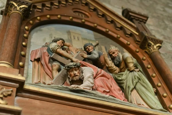 İsa çarmıhı taşıyıp düştü — Stok fotoğraf