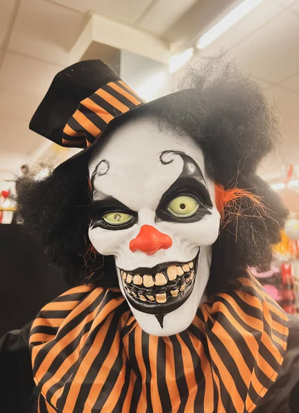 Zombie Skrämmande Clown Halloween Kostym Butik — Stockfoto