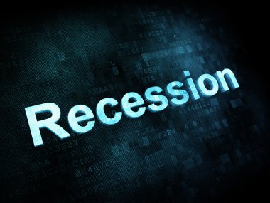 İş kavramı: pixelated kelime durgunluk dijital ekranda