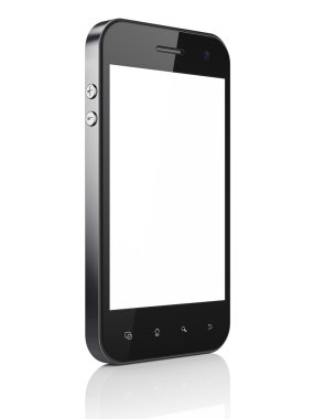 beyaz zemin üzerinde güzel smartphone.