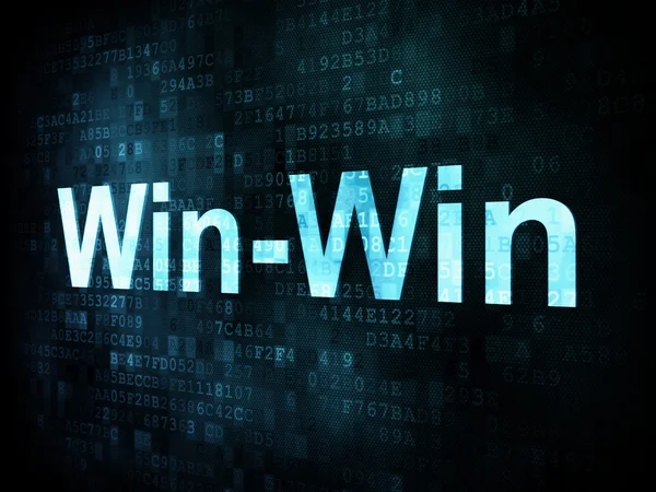 Концепція бізнесу: нерівній слова Winwin на цифровий екран — стокове фото