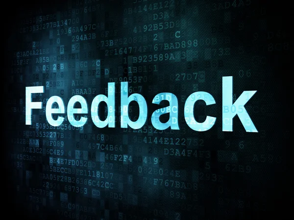 Information technology IT concept: pixelated words Feedback on d — Stock Photo, Image