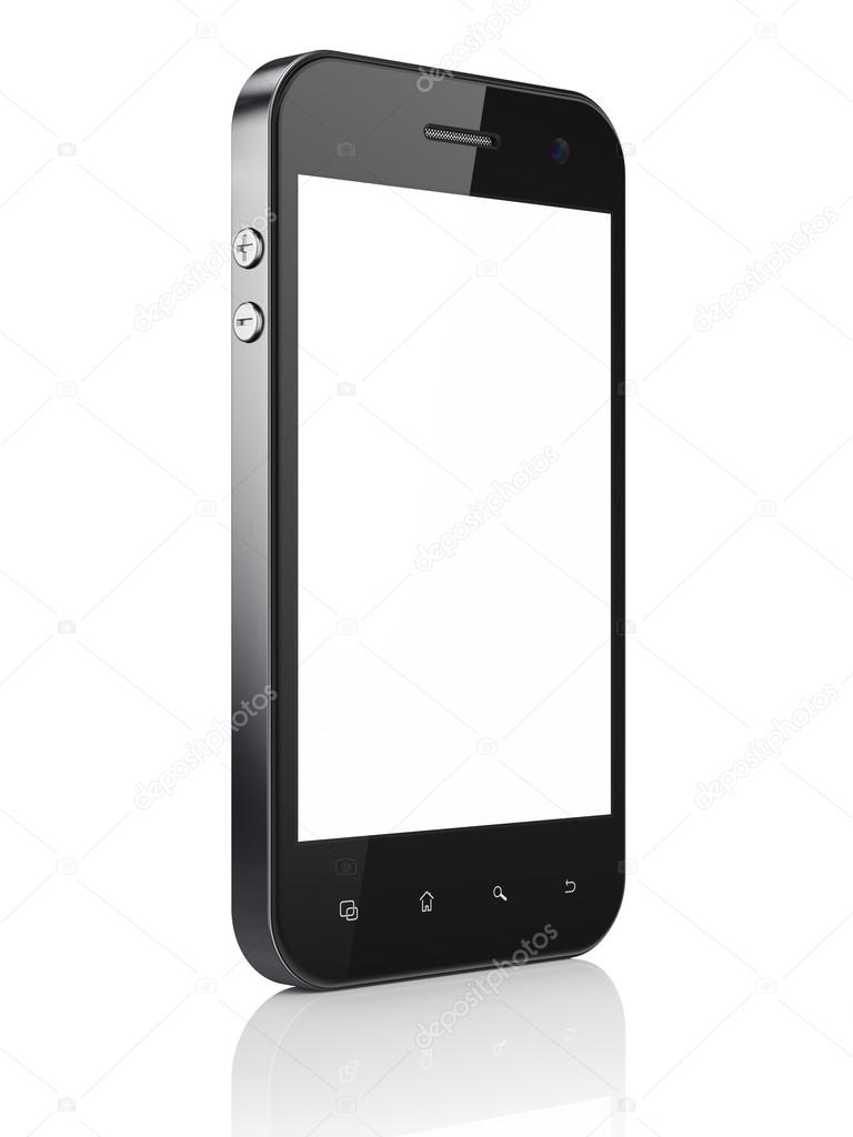 Beautiful smartphone on white background.