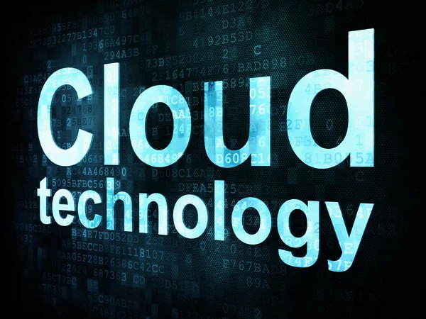 Informationsteknologi IT-koncept: pixelerede ord Cloud technol - Stock-foto