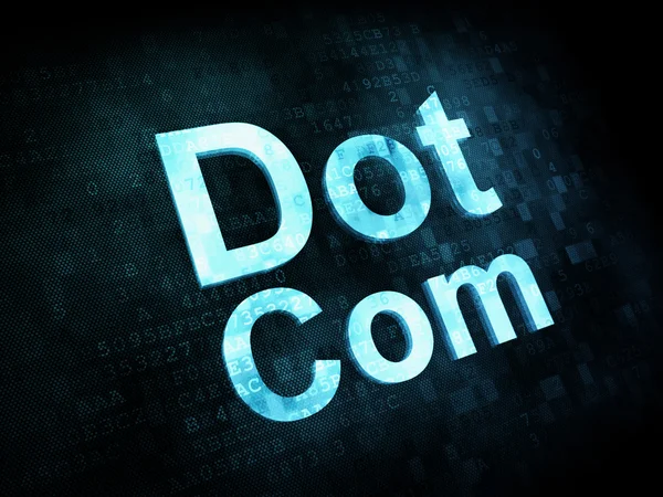 Tecnologia da informação IT concept: pixelated words Dot Com on di — Fotografia de Stock