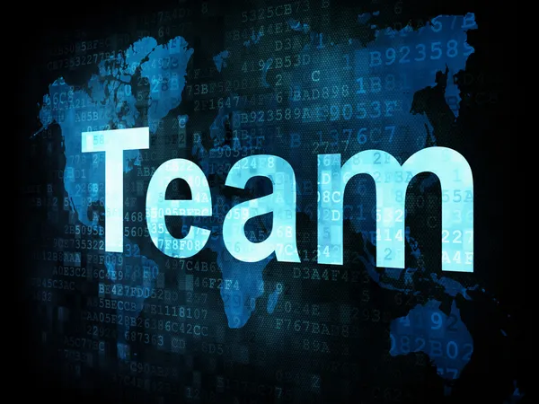 Lavoro, concetto di lavoro: parole pixelate Team sullo schermo digitale — Foto Stock