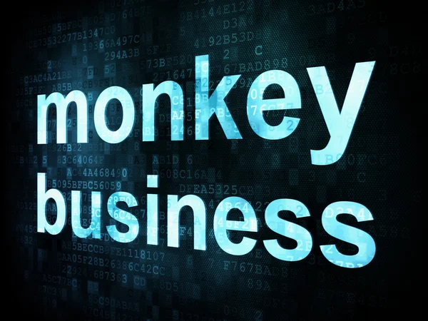 Life style concept: pixelated words monkey business on digital s