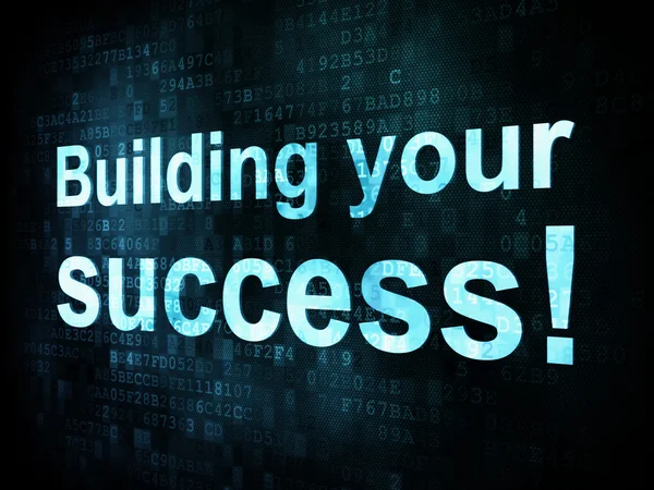Life style concept: pixelated words Building your success on dig — Stock Photo, Image