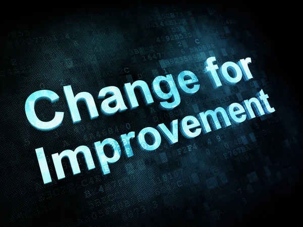 Life style concept: pixelated words Change for Improvement on di — Stock Photo, Image