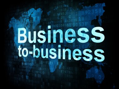 Pazarlama kavramı: pixelated digita üzerinde iş tobusiness kelimeler