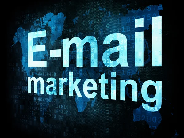 Concept marketing : mots pixellisés Email marketing sur sc numérique — Photo