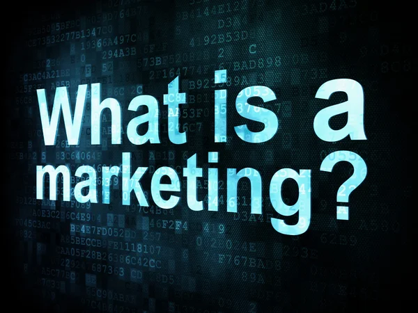 Conceito de marketing: palavras pixelizadas O que é um marketing em digita — Fotografia de Stock