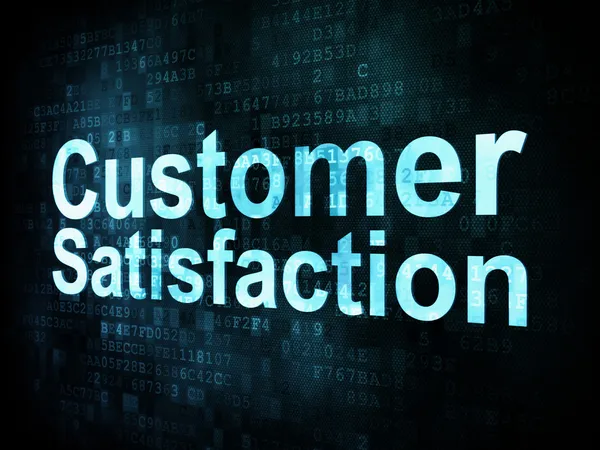 Marketing concept: pixelated words Customer Satisfaction on digi — Stock Photo, Image