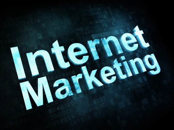 Concepto de marketing: palabras pixeladas Marketing en Internet en digital — Foto de Stock