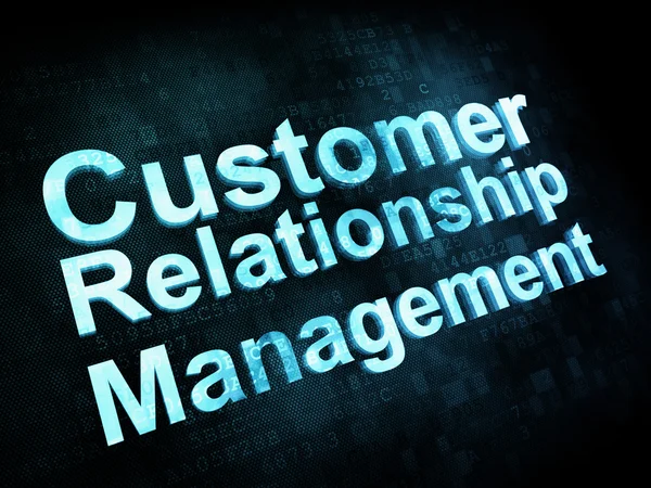 Marketing concept: pixelated words Customer Relationship Managem — Stock Photo, Image