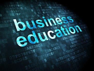 Eğitim kavramı: dijital arka plan üzerinde İşletme Eğitimi
