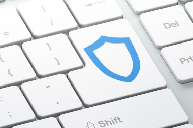 düğme ile contoured kalkan bilgisayar klavyede girin