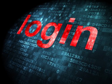 Bilgi kavramı: dijital arka plan üzerinde oturum açma