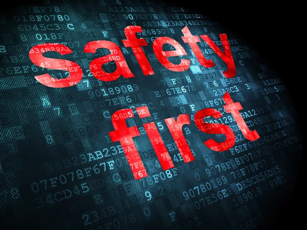 Security concept: safety first on digital background — Stock Photo, Image