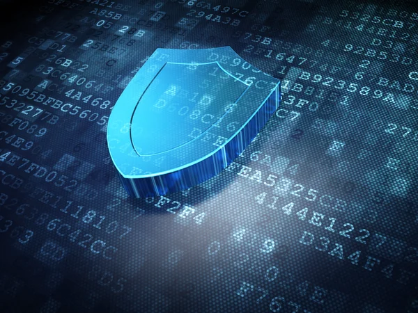 Security concept: blue shield on digital background — Stock Photo, Image