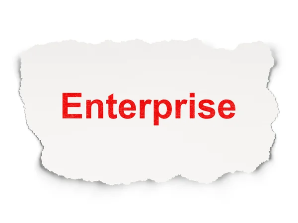 Papel roto con palabras Enterprise en segundo plano — Foto de Stock