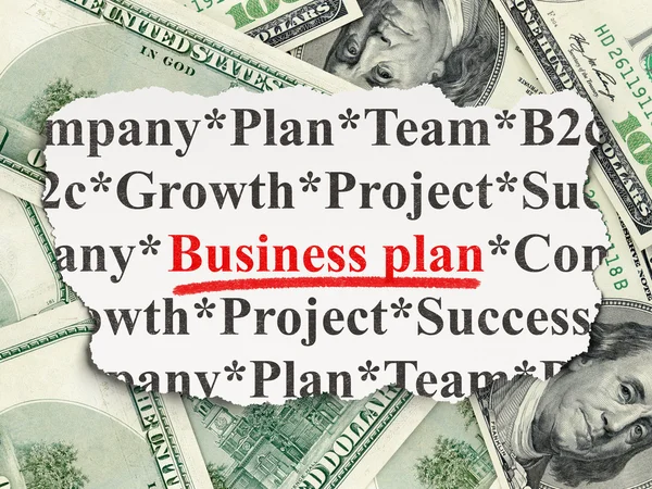 Finance concept: Business Plan on Money — Stock Photo, Image