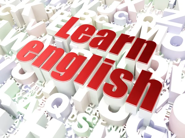 Концепция образования: Изучение английского языка по алфавиту — стоковое фото